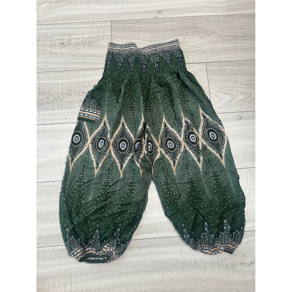 Peacock Print Harem Pants Boho Festival Yoga Pants